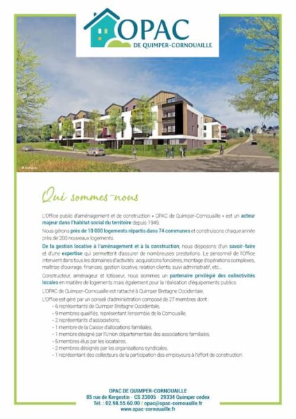 Brochure institutionnelle OPAC de Quimper-Cornouaille